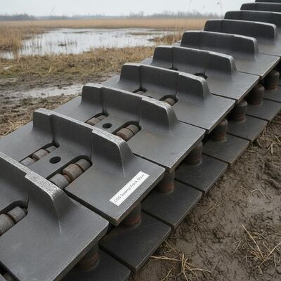 Qualité Assemblage de chaussures de piste de marais D50 Largeur 900 mm 25MnB Triple Grouser en acier alliage de bore pour les applications en zones humides usine